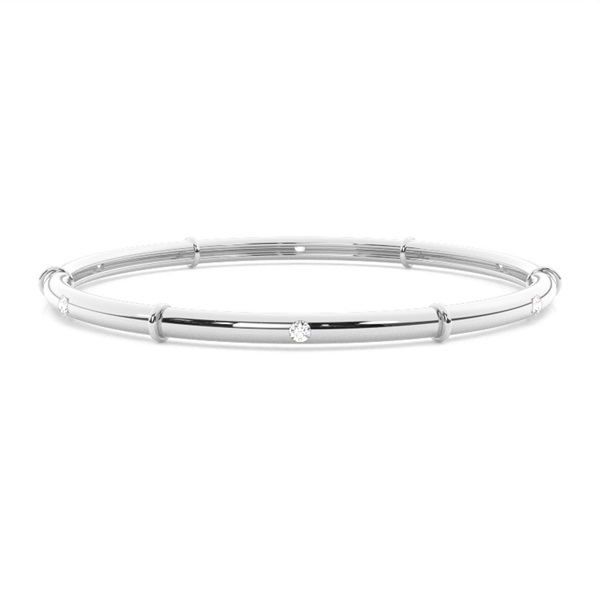 Flush Setting Round Diamond Bangle
