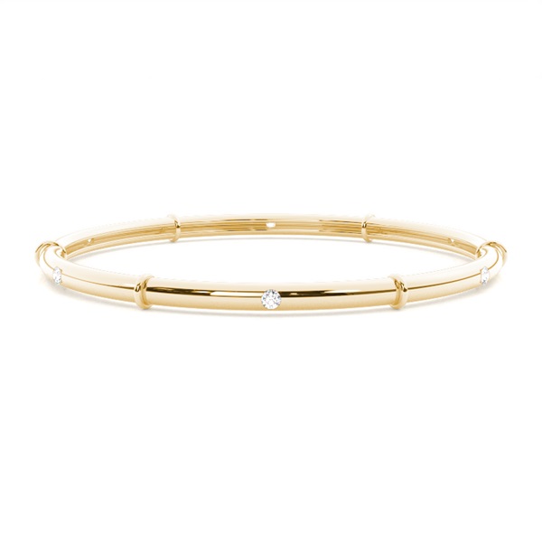 Flush Setting Round Diamond Bangle
