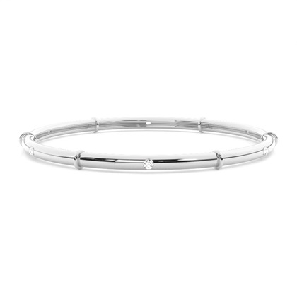 Flush Setting Round Diamond Bangle