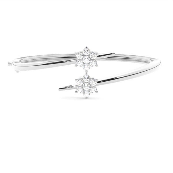 3 Prong Setting Round Diamond Bangle
