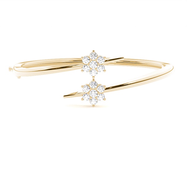 3 Prong Setting Round Diamond Bangle