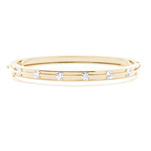 Flush Setting Round Diamond Bangle