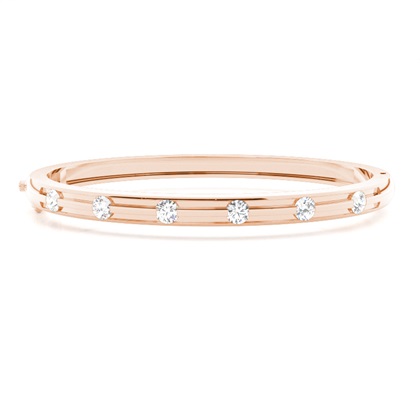 Flush Setting Round Diamond Bangle