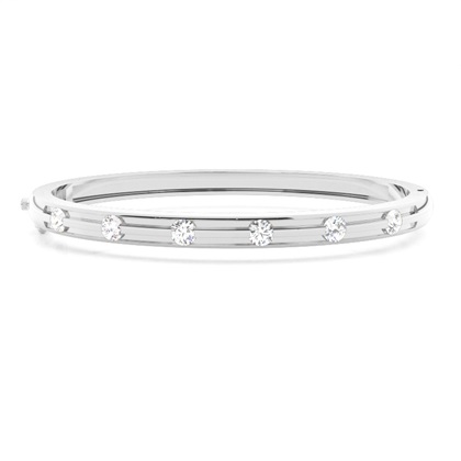 Flush Setting Round Diamond Bangle