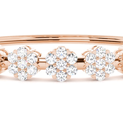 Runde Diamanten Krappen gefasst in einem Armreifen