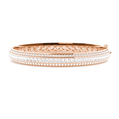 Mixed Shapes Rose Gold Diamond Bangles Diamond Bracelets
