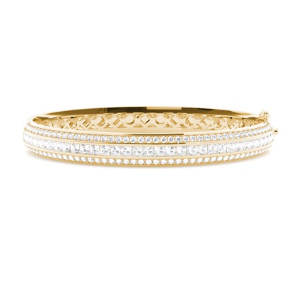 Mixed Shapes Yellow Gold Diamond Bangles Diamond Bracelets