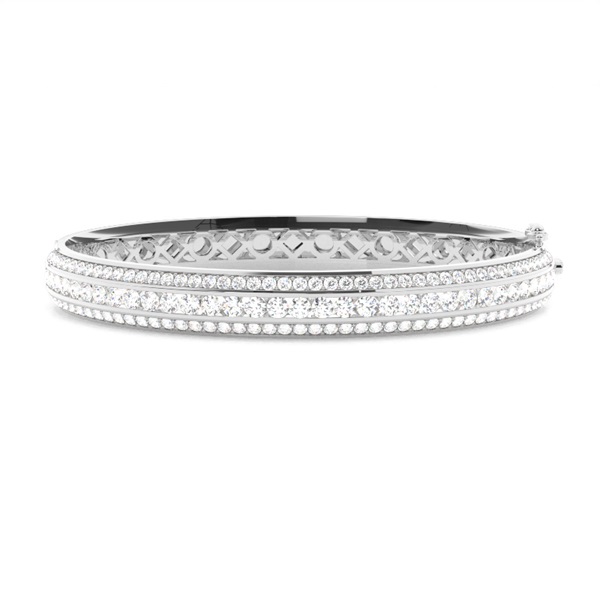 Channel Setting Round Diamond Bangle