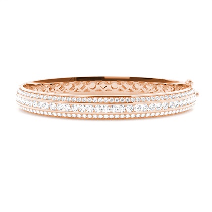 Channel Setting Round Diamond Bangle