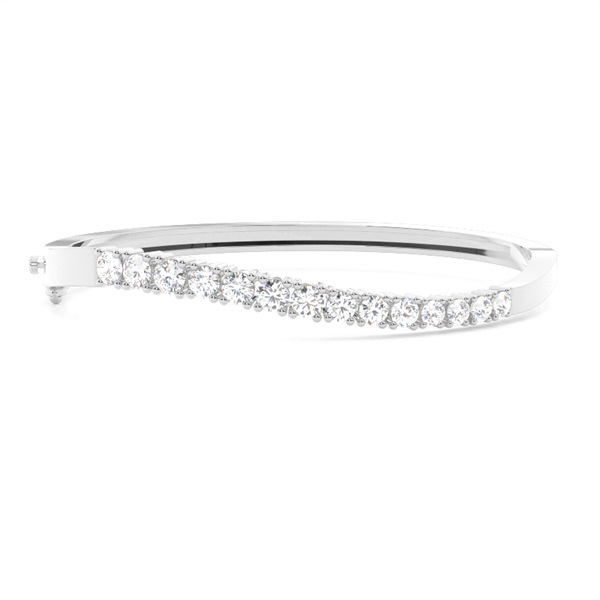 4 Prong Setting Round Diamond Bangle