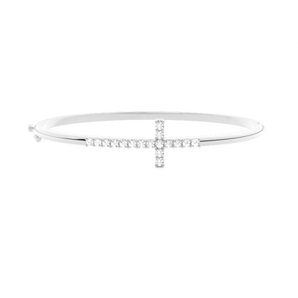 Prong Setting Round Diamond Bangle