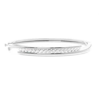 Channel Setting Round Diamond Bangle