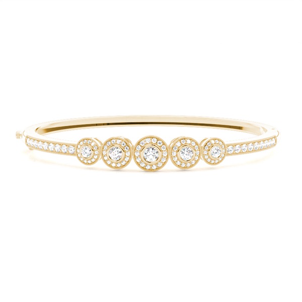 Full Bezel & Pave Setting Round Diamond Bangle