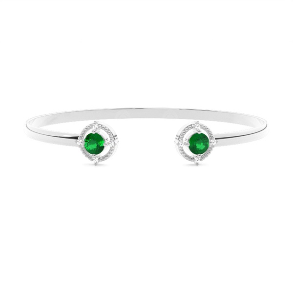 4 Prong Setting Gemstone Bangle
