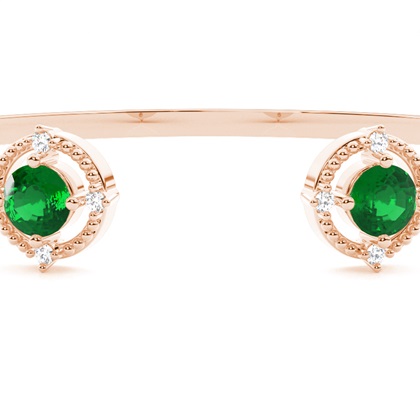 Edelstein Armreif in 4 Krappenfassung