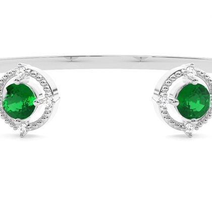 Edelstein Armreif in 4 Krappenfassung