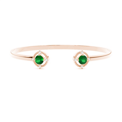 4 Prong Setting Gemstone Bangle