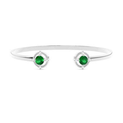 4 Prong Setting Gemstone Bangle