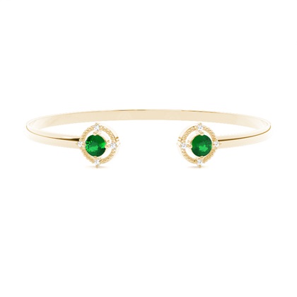 Yellow Gold Gemstone Diamond Bracelets