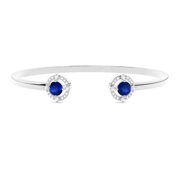 4 Prong Setting Gemstone Bangle