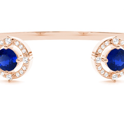 Edelstein Armreif in 4 Krappenfassung