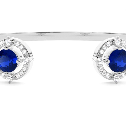 Edelstein Armreif in 4 Krappenfassung