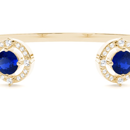 Edelstein Armreif in 4 Krappenfassung