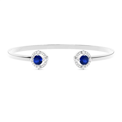 4 Prong Setting Gemstone Bangle