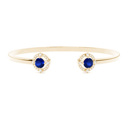 Yellow Gold Gemstone Diamond Bracelets