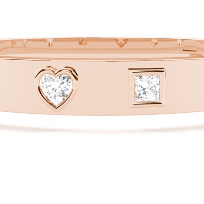 Unterschiedliche Diamantformen Armreif in einer Flushfassung