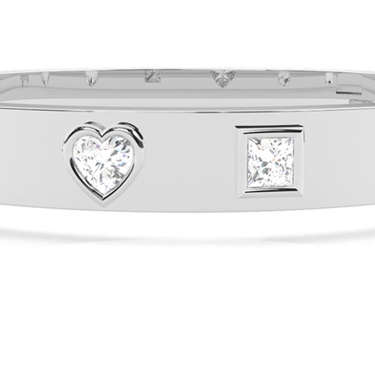 Unterschiedliche Diamantformen Armreif in einer Flushfassung