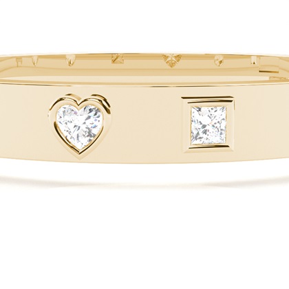 Unterschiedliche Diamantformen Armreif in einer Flushfassung