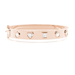 Flush Setting Multi Shape Diamond Bangle