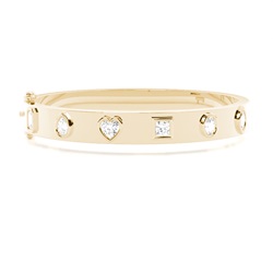 Flush Setting Multi Shape Diamond Bangle