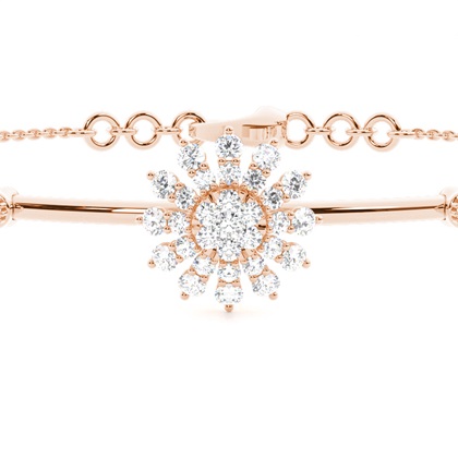 Zinkeneinstellung Rundes Diamant Alltagsarmband