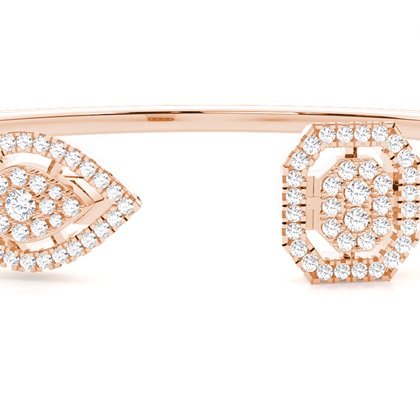 Zinkeneinstellung Rundes Diamant-Abendarmband