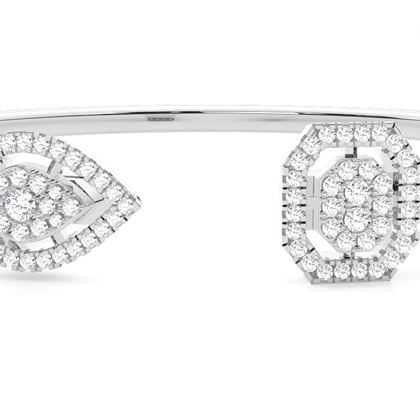 Zinkeneinstellung Rundes Diamant-Abendarmband