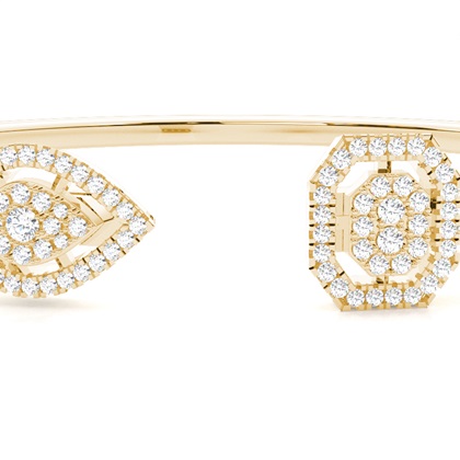 Zinkeneinstellung Rundes Diamant-Abendarmband