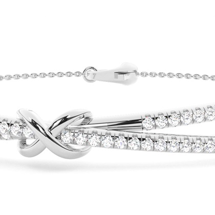 Zinkeneinstellung Rundes Diamant-Abendarmband