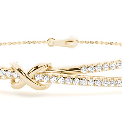 Zinkeneinstellung Rundes Diamant-Abendarmband