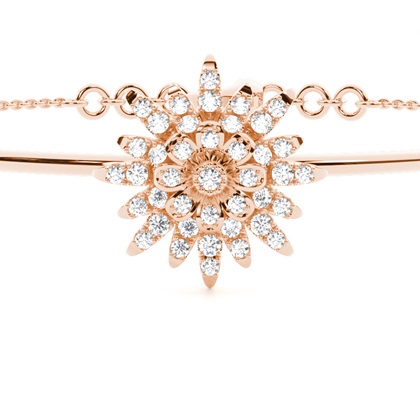 Zinkeneinstellung Rundes Diamant Alltagsarmband