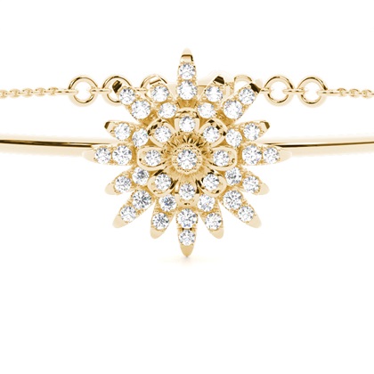 Zinkeneinstellung Rundes Diamant Alltagsarmband