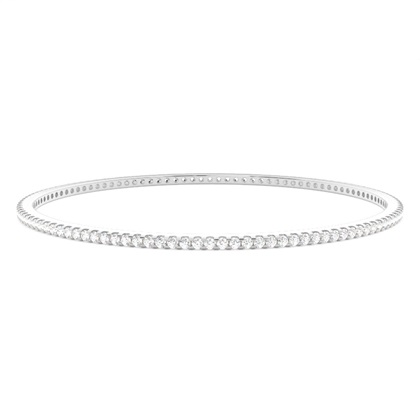 Prong Setting Round Diamond Bangle