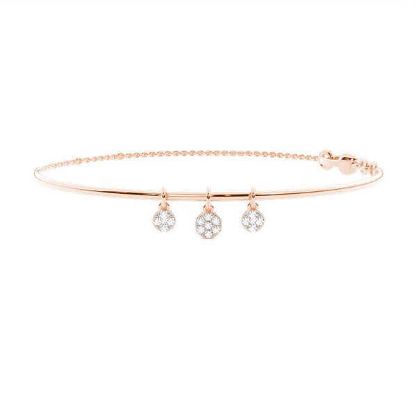 Pressure Setting Round Diamond Bangle