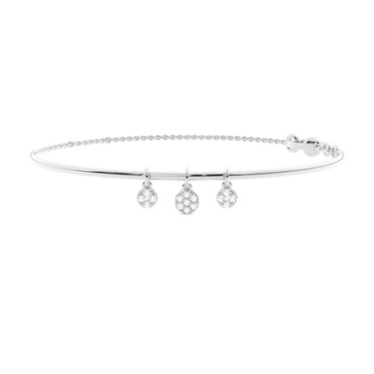 Pressure Setting Round Diamond Bangle