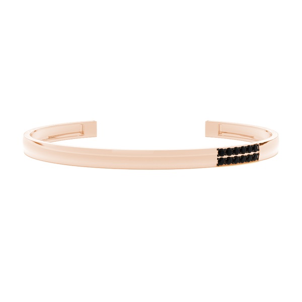 Two-Tone Black Diamond Men's Cuff Bangle
