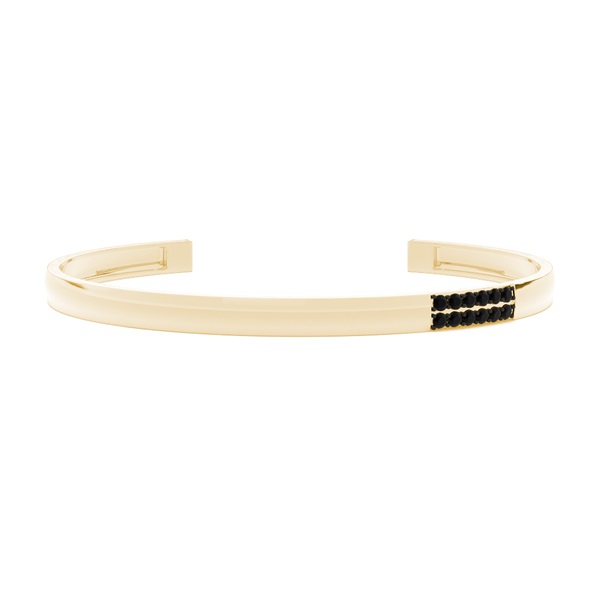 Two-Tone Black Diamond Men's Cuff Bangle
