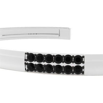 Two-Tone Schwarzer Diamant Manschettenarmreif für Herren