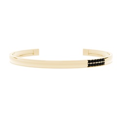 Two-Tone Black Diamond Men's Cuff Bangle