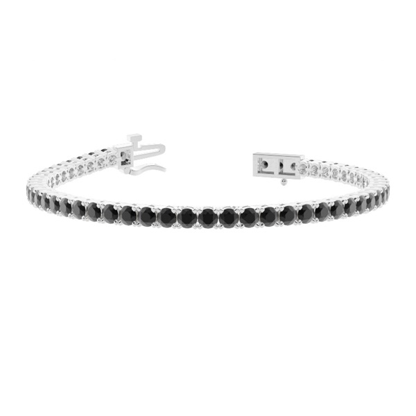 Round Black Diamonds Tennis Bracelet